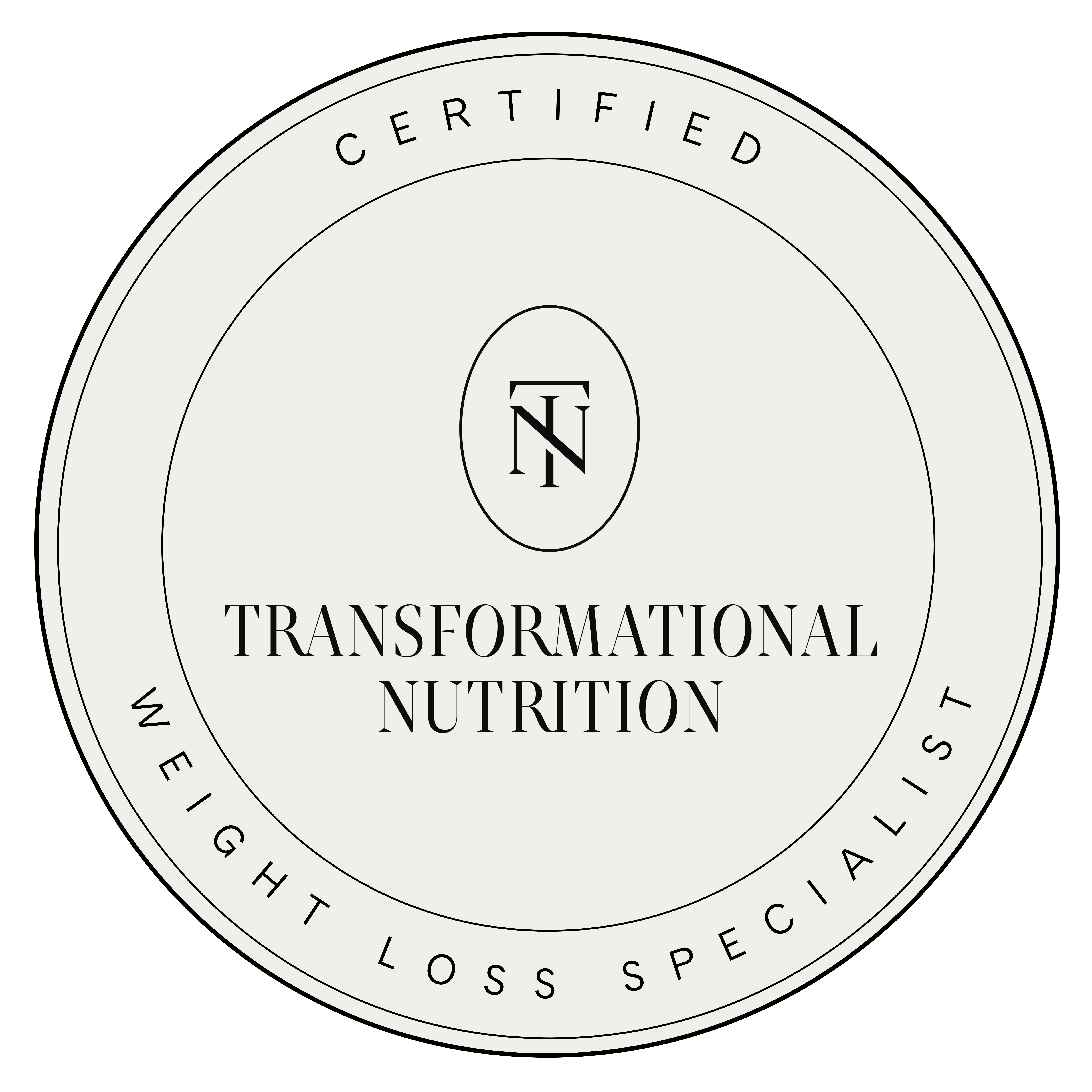 Certified Transformational Nutrition — Weight Loss Specialist badge
